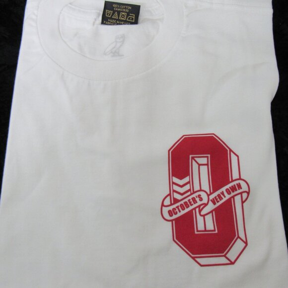October Very Own White Red Logo Varsity O T-Shirt OVO Cotton Unisex Small - Picture 11 of 11